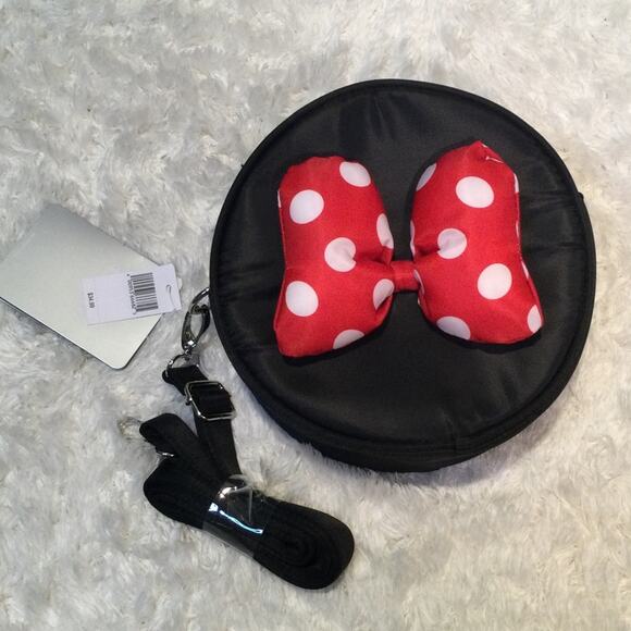 New Minnie Mouse bow crossbody satin bag - Picture 1 of 4